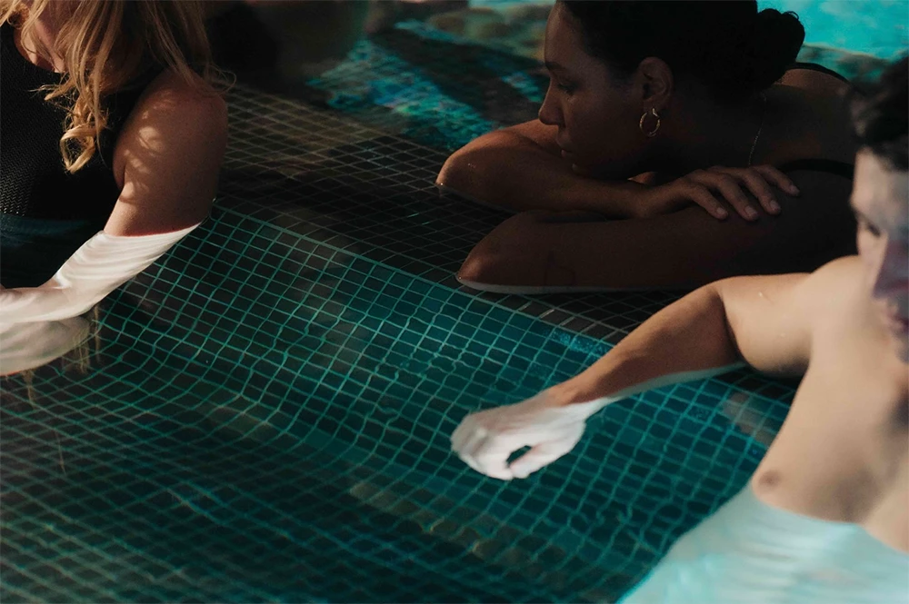 People Bathing at Aurora Bathhouse